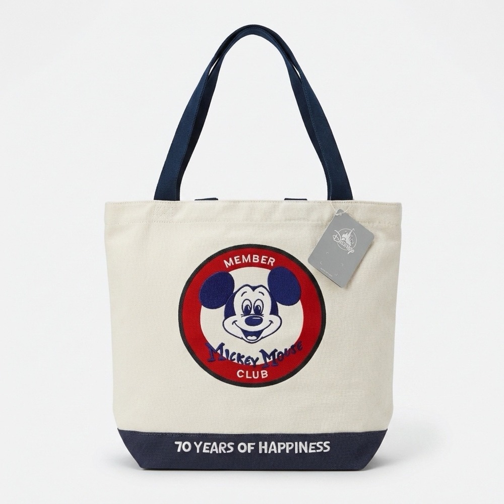 DISNEY MICKEY MOUSE CLUB/70 YEARS OF HAPPINESS/TOTE BAG/NWT/DWTB061626